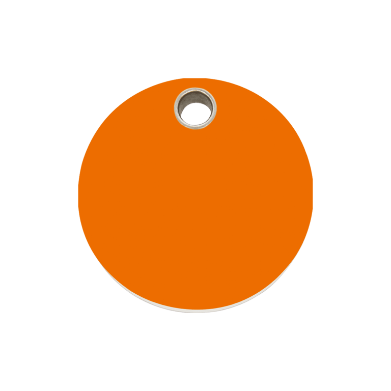 Vue avant - Médaille personnalisée pour chien Red Dingo Plastique plat Cercle Orange Talla M - 04-CL-OR-ME