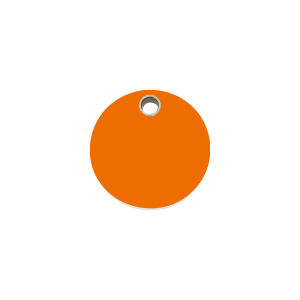 Placa para gato círculo plástico plano naranja pequeña