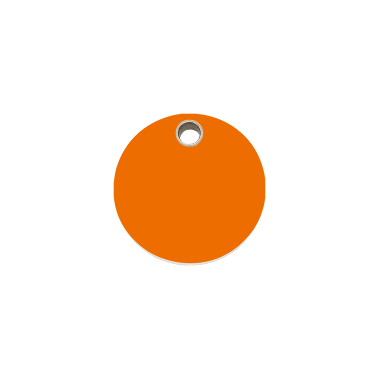 Vue avant - Médaille personnalisable pour chien/chat Red Dingo - Plastique plat orange - Talla S
