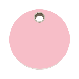 Placa para perro grande círculo plástico plano rosa