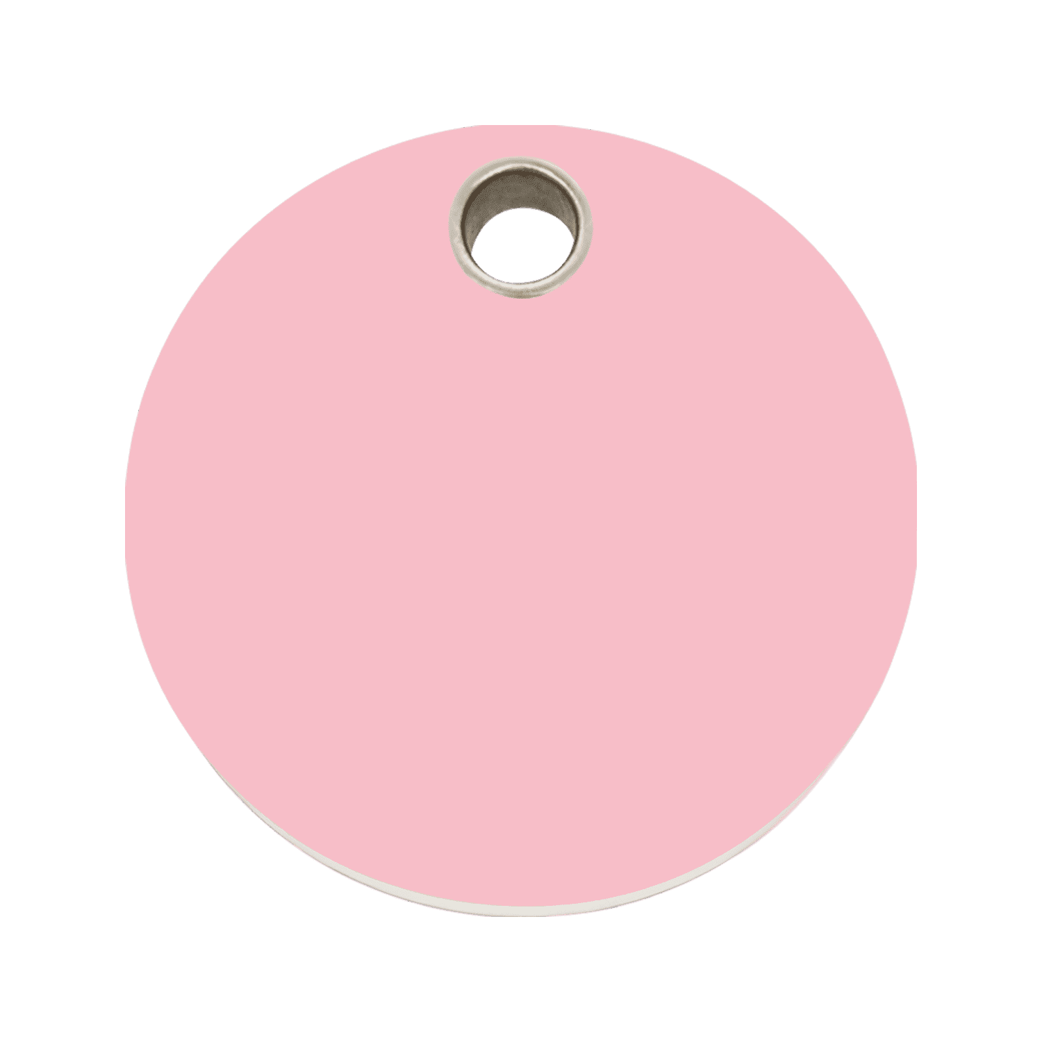Vue avant - Médaille personnalisée pour chien - Red Dingo - Plastique plat - Cercle rose - Talla L