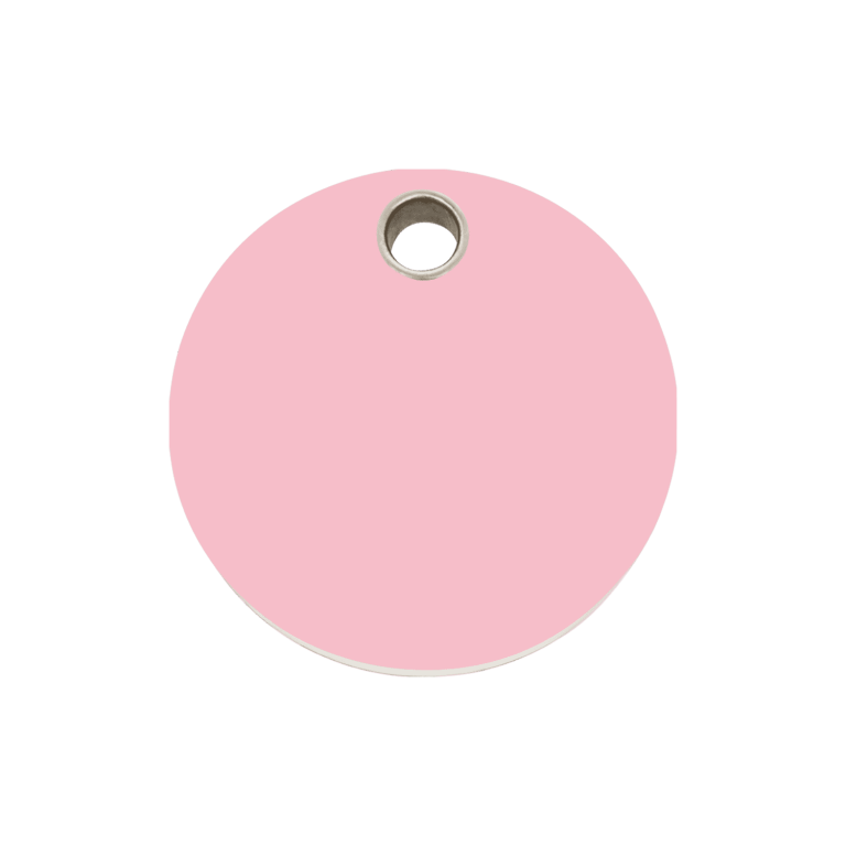 Vue avant - Médaille personnalisée pour chien/chat Red Dingo rose - Gravure incluse - Talla M