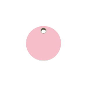 Placa círculo plástico plano rosa para gato o perro pequeño, talla S