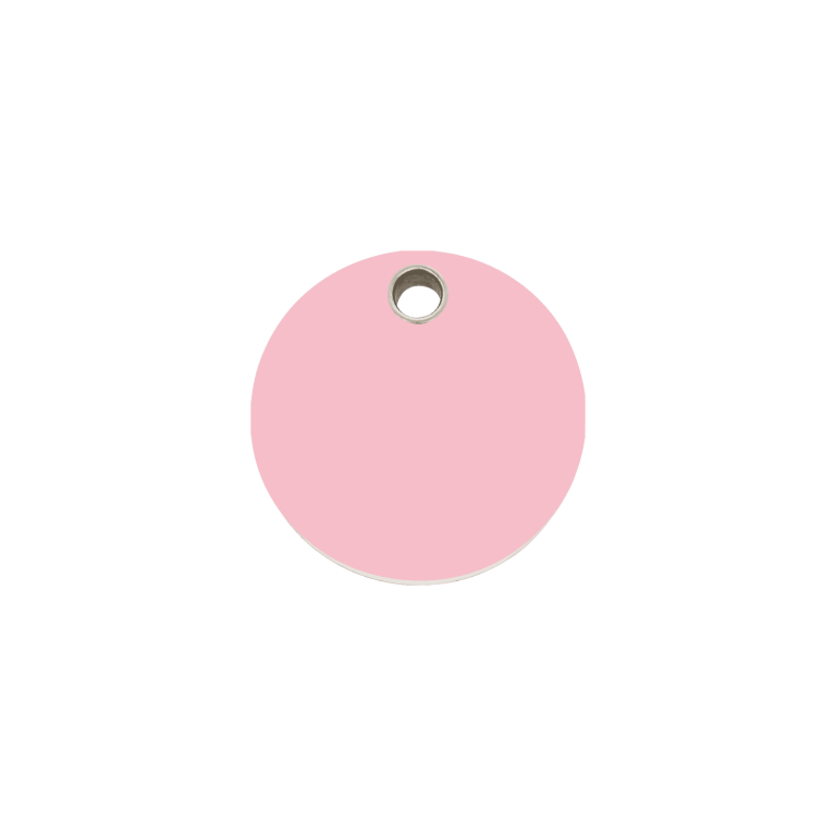 Vue avant - Médaille personnalisable pour chien/chat Red Dingo rose - Talla S - Plastique plat