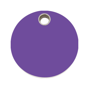 Placa para perro grande círculo plástico plano violeta