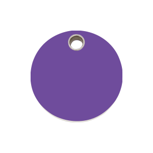 Placa para perro círculo plástico plano violeta mediana