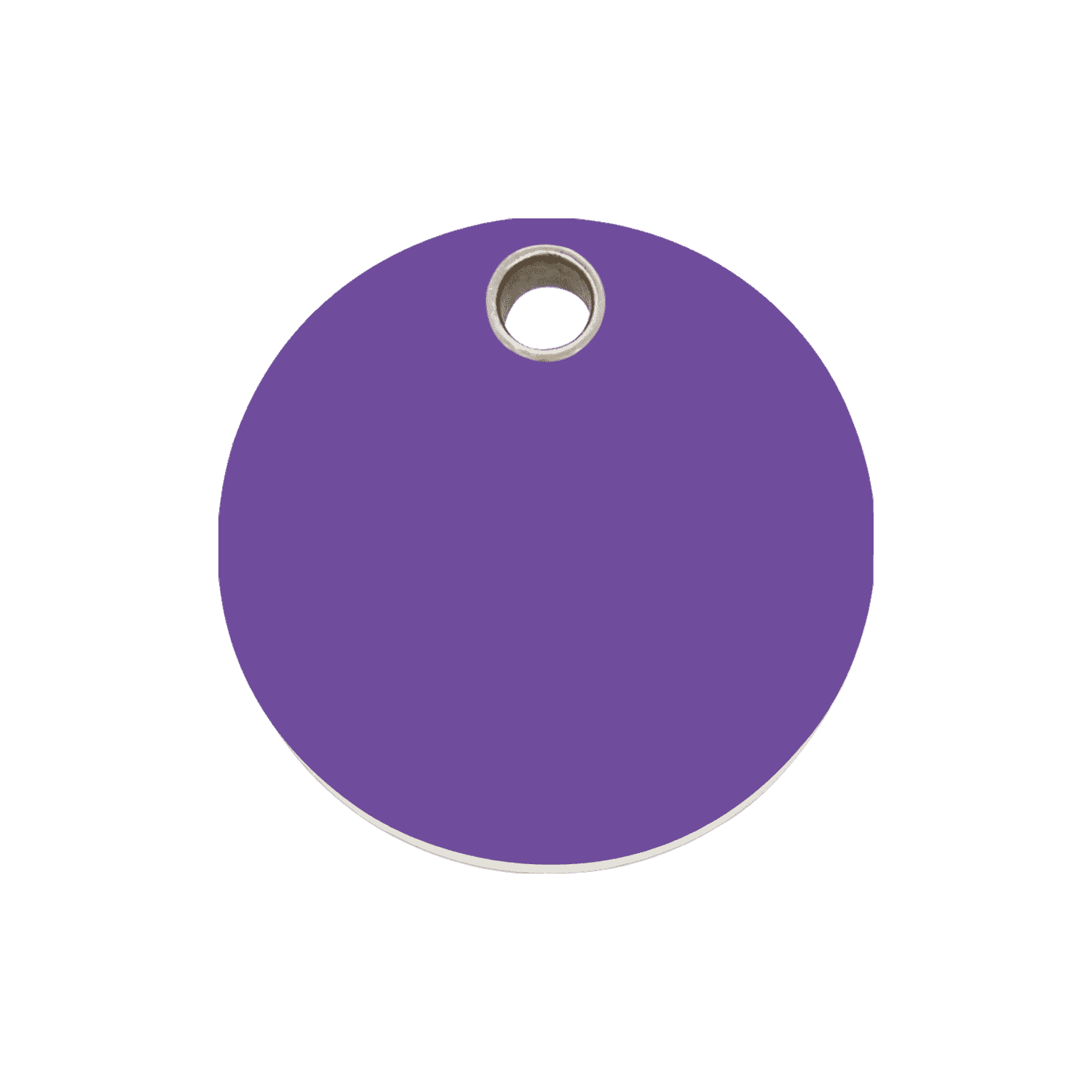 Vue avant - Médaille personnalisée pour chien ou chat - Red Dingo - Plastique plat violet - Talla M