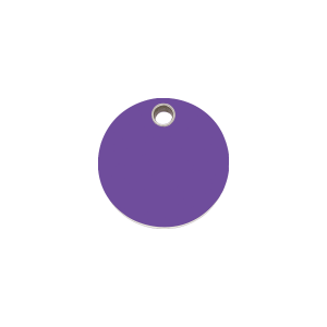 Placa para gato o perro pequeño círculo plástico plano violeta S