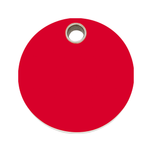 Placa para perro grande círculo plástico plano rojo