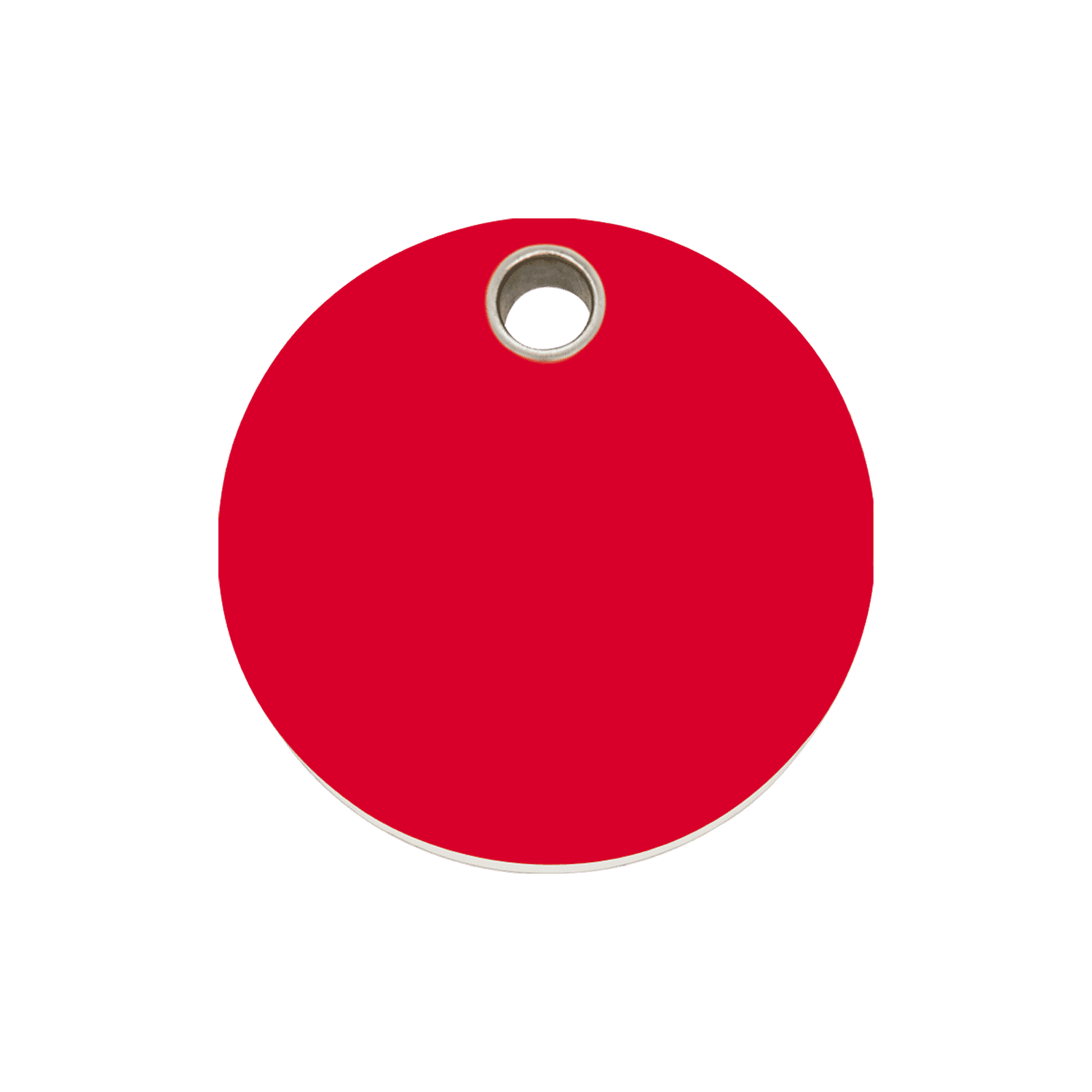 Vue avant - Médaille personnalisable Red Dingo pour chien ou chat - Plastique plat - Cercle rouge - Talla M - Gravure incluse