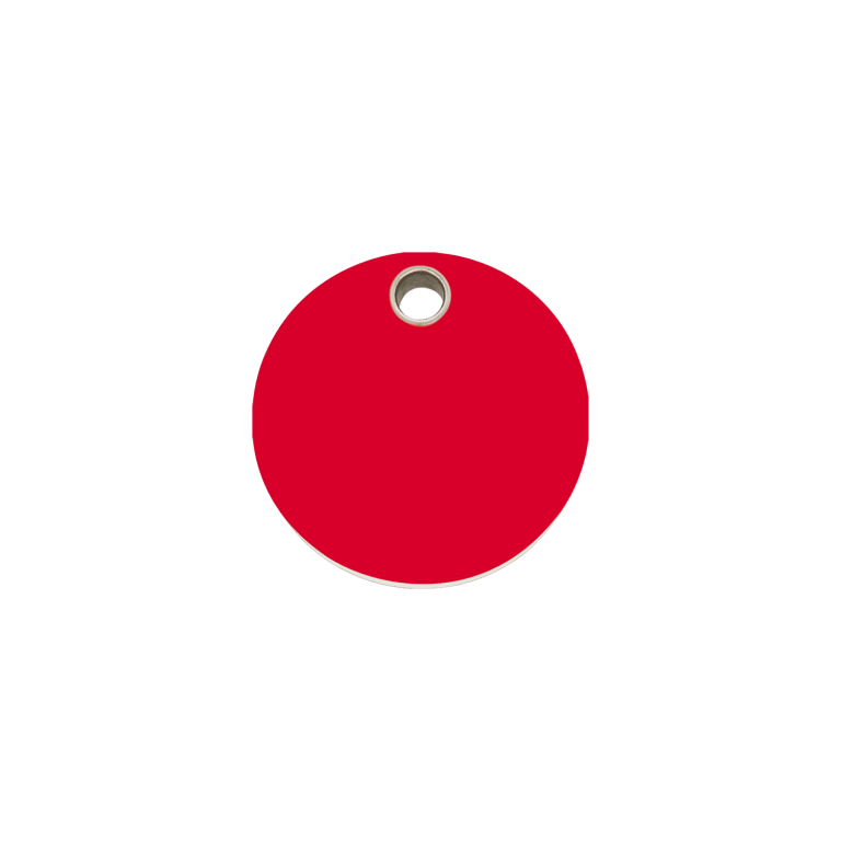 Vue avant - Médaille personnalisable pour chien/chat Red Dingo - Plastique plat rouge - Talla S - Gravure incluse