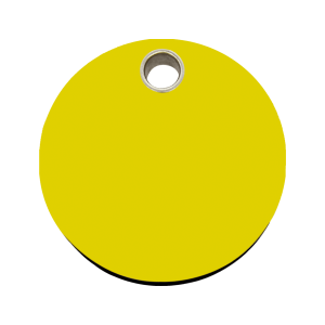 Placa para perro grande círculo plástico plano amarillo