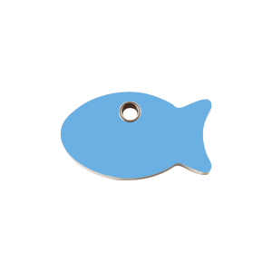 Placa para gato pequeña Pez azul claro plástico plano