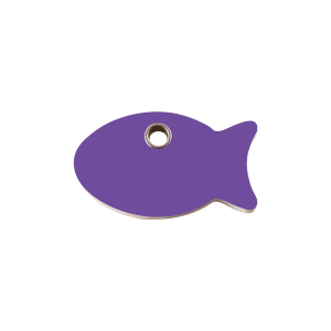Placa para gato pequeña de plástico plano con diseño Pez violeta