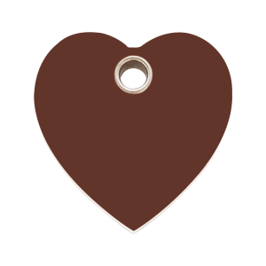 Placa para perro grande en forma de corazón marrón plástico plano