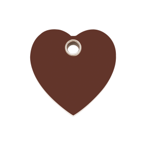 Placa para perro corazón marrón plástico plano M