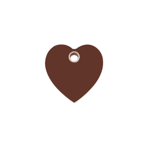 Placa para gato pequeña corazón marrón en plástico plano