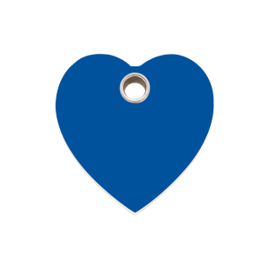 Placa para perro corazón azul oscuro plástico plano M