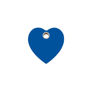 Placa para gato pequeña corazón azul oscuro en plástico plano
