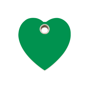 Placa para perro corazón verde plástico plano M