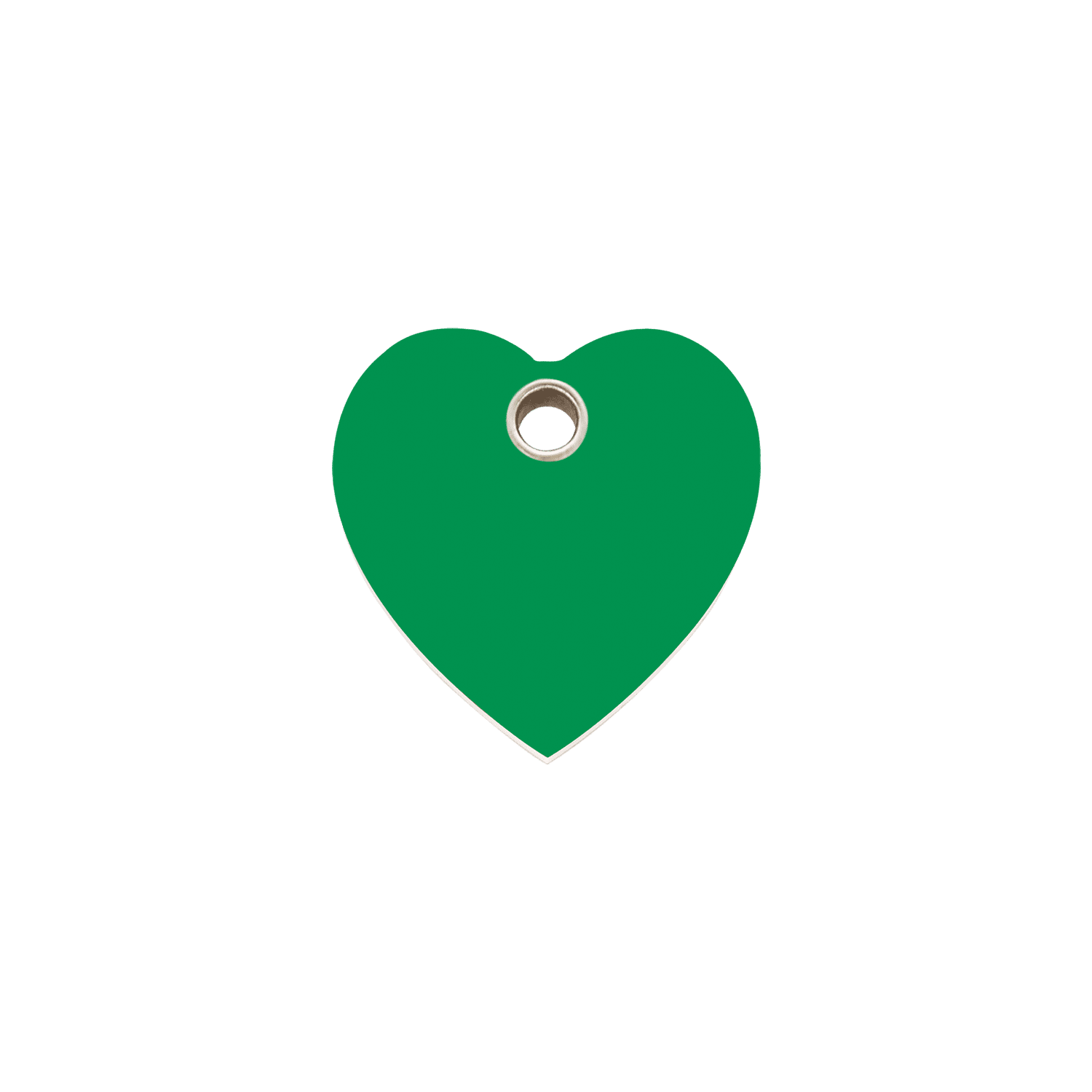 Vue avant - Médaille personnalisée Red Dingo cœur vert S - Gravure incluse