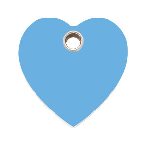 Placa para perro grande corazón azul claro plástico plano