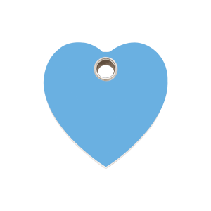 Placa para perro corazón azul claro tamaño M plástico plano