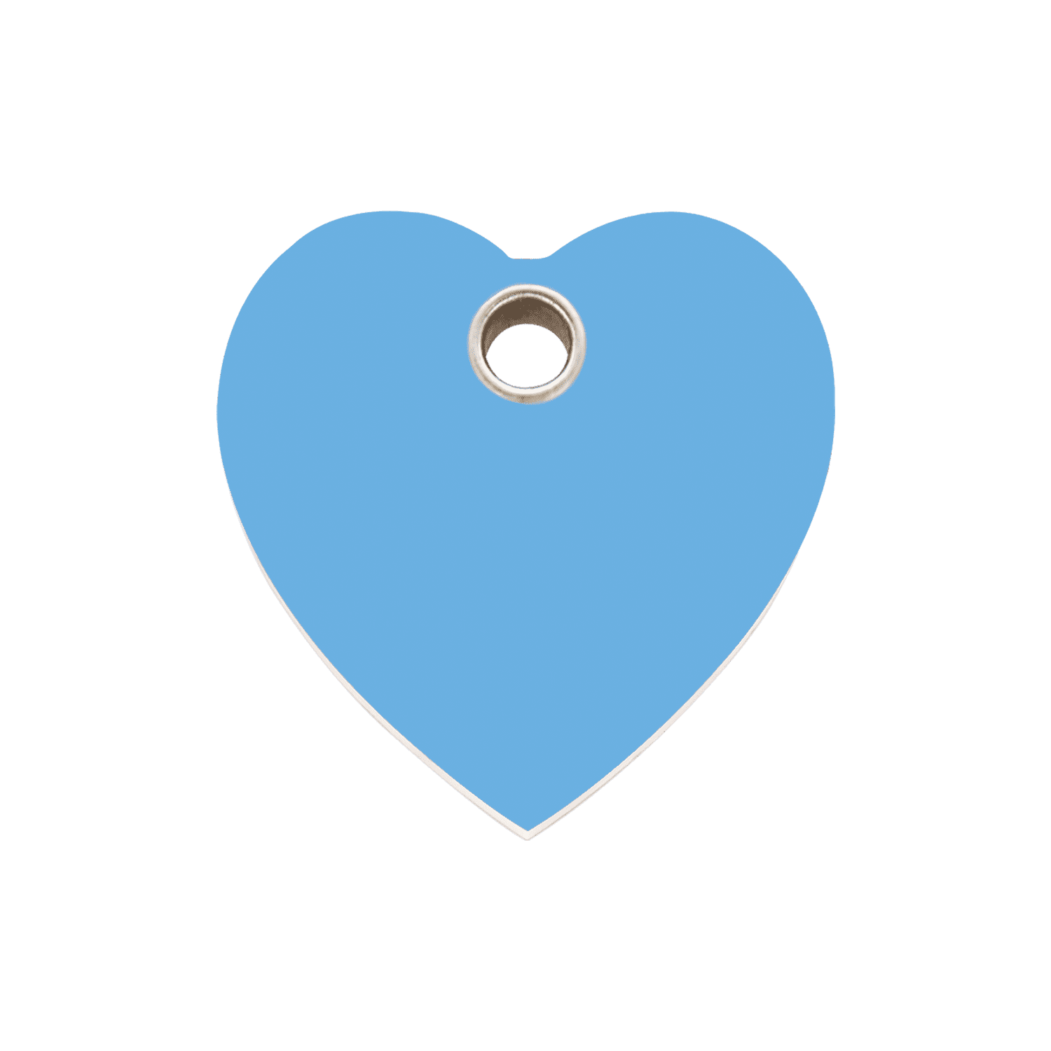Vue avant - Médaille personnalisée pour chien ou chat - Red Dingo - Cœur bleu clair - Talla M