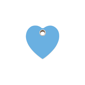 Placa para gato pequeña corazón azul claro en plástico plano
