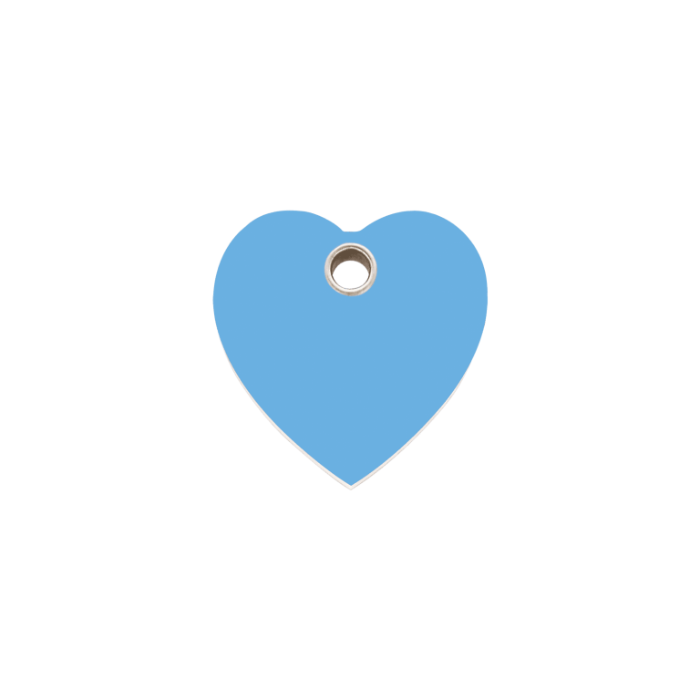 Vue avant - Médaille personnalisable Red Dingo cœur bleu clair - Talla S pour chien/chat