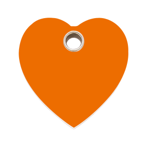 Placa para perro grande en forma de corazón naranja plástico plano