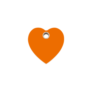 Placa para gato pequeña corazón naranja en plástico plano