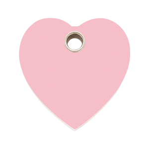 Placa para perro grande en forma de corazón rosa plástico plano