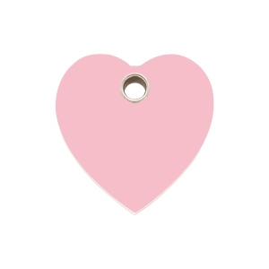 Placa para perro corazón rosa plástico plano M