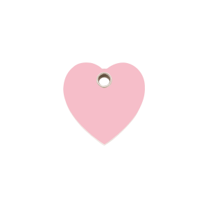 Placa para gato pequeña corazón rosa en plástico plano