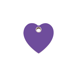 Placa para gato pequeña corazón violeta en plástico plano
