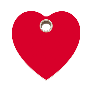 Placa para perro grande corazón rojo en plástico plano