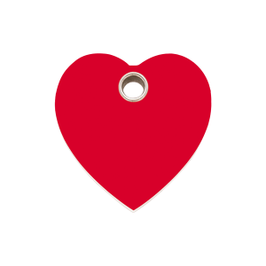 Placa para perro corazón rojo plástico plano M