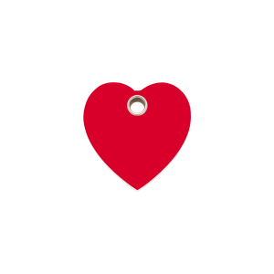 Placa para gato pequeña corazón rojo en plástico plano