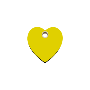 Placa para gato o perro pequeño corazón amarillo S plástico plano
