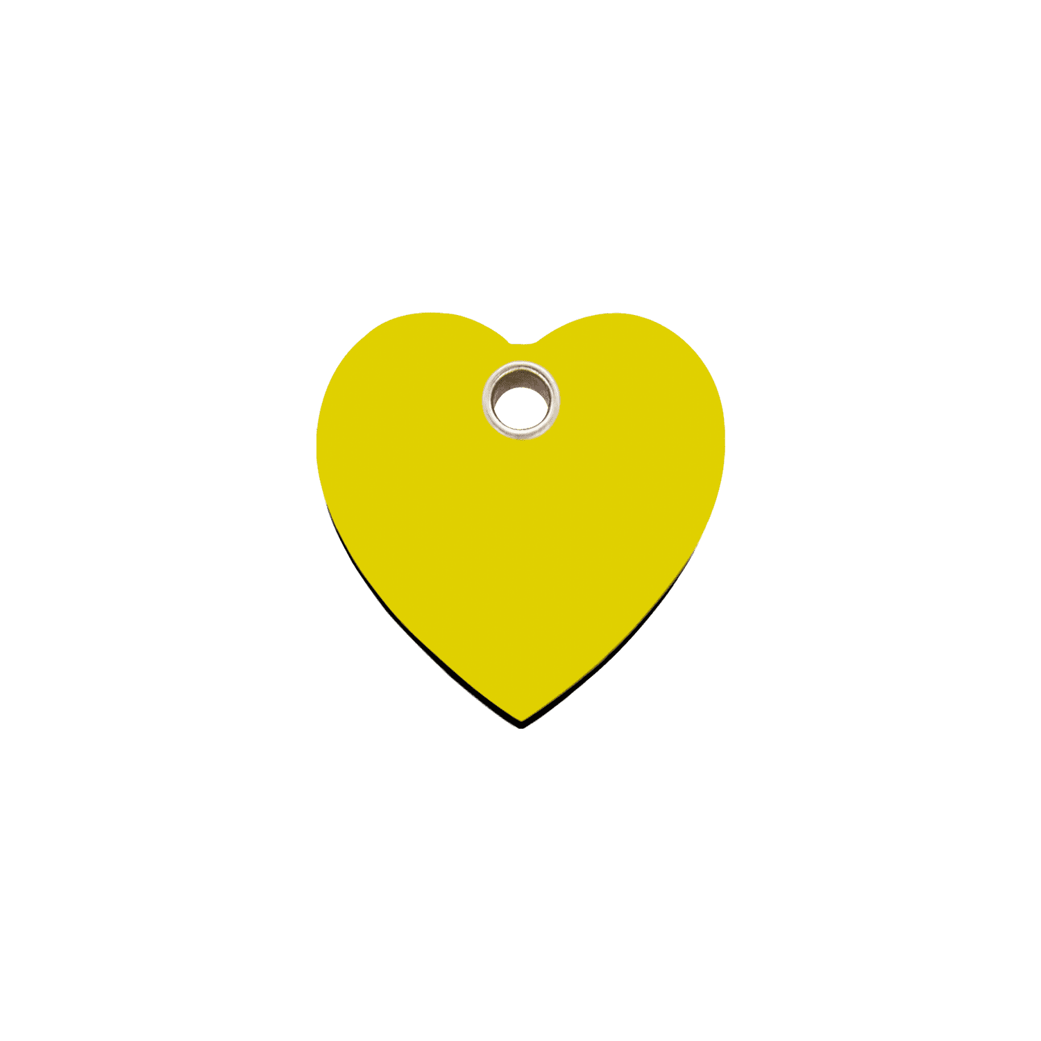 Vue avant - Médaille personnalisable pour chat ou petit chien - Red Dingo - Cœur jaune - Talla S