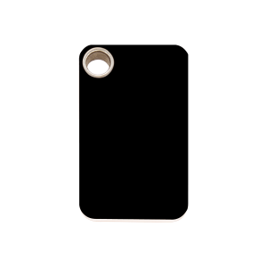 Placa para perro rectangular de plástico plano negro tamaño M