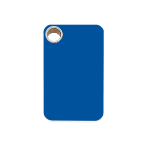 Placa para perro rectangular de plástico plano azul oscuro talla M