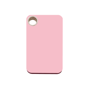 Placa para perro rectangular de plástico plano rosa, tamaño M
