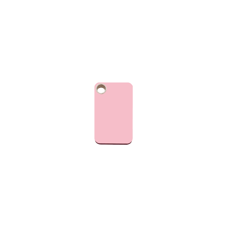 Vue avant - Médaille personnalisable pour chat Red Dingo rose en plastique plat - Talla S