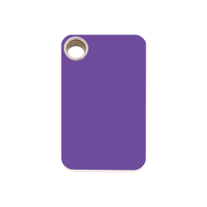 Placa para perro rectangular violeta de plástico plano tamaño M
