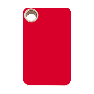 Placa para perro grande rectangular de plástico plano roja