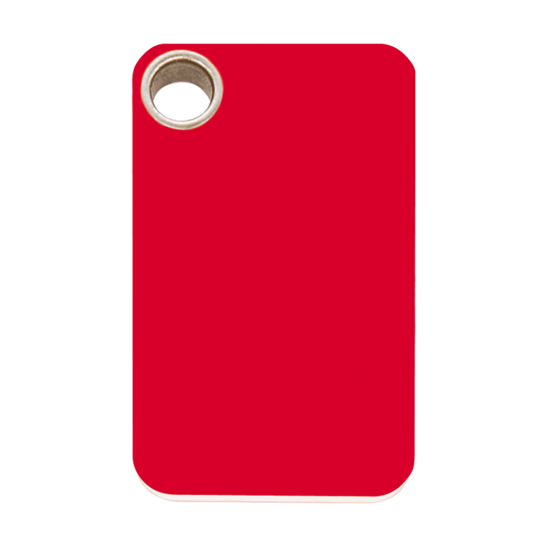 Vue avant - Médaille personnalisable Red Dingo Plastique plat Rouge Talla L pour chien - Réf. 04-RT-RE-LG