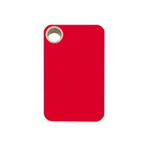 Placa para perro rectangular de plástico plano roja tamaño M