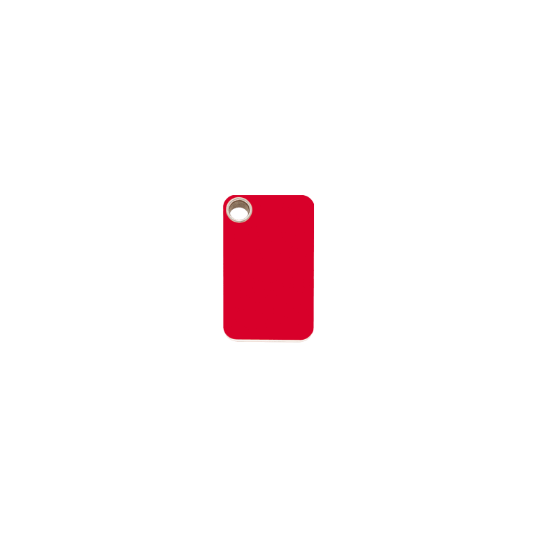 Vue avant - Médaille personnalisée pour chien/chat Red Dingo Plastique Plat Rouge S - Gravure incluse